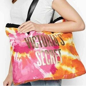 Victoria's Secret Pink and Orange Tote Bag